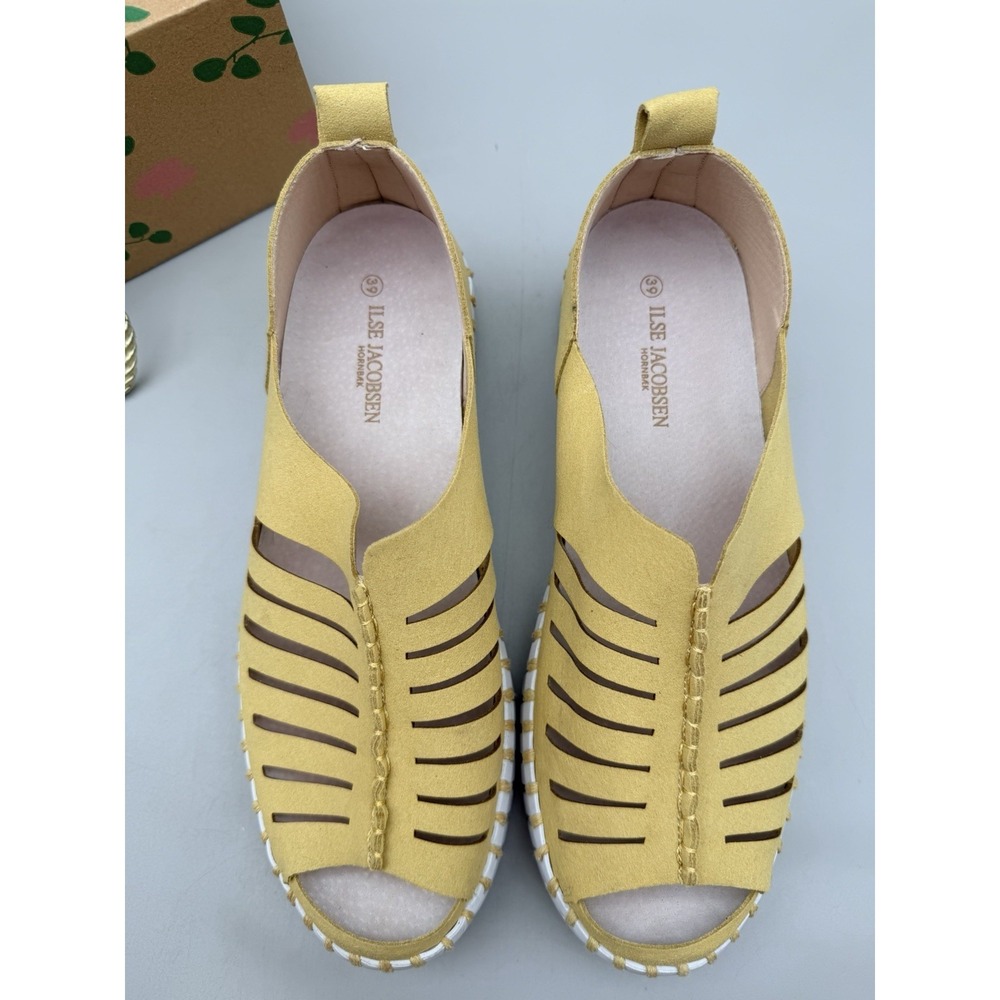 Ilse Jacobsen Tulip 9376 Yellow Suede Slip On Shoes Citronella EU 39 US 8.5 9